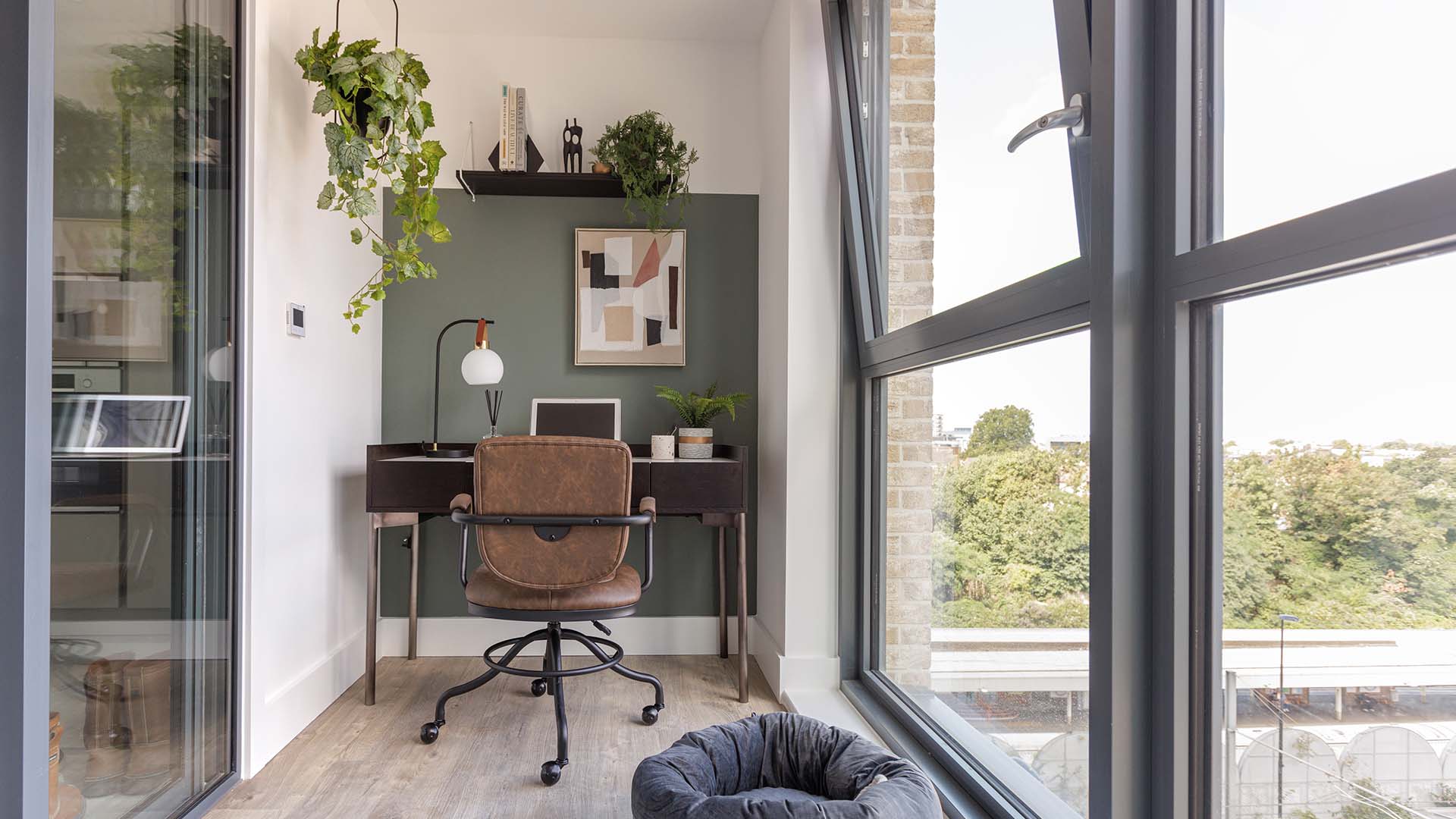 Haydon development home office nook with desk & view