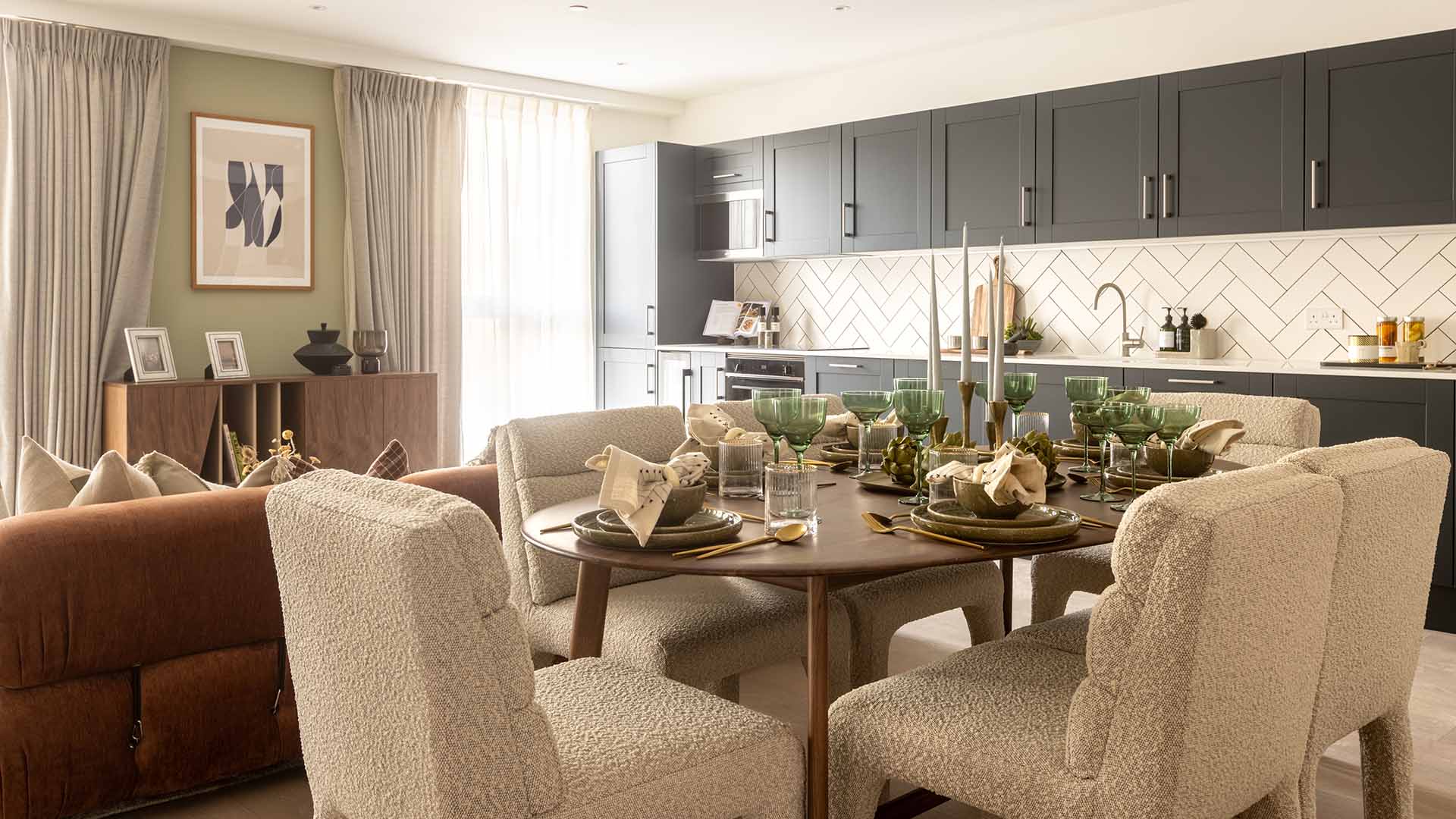 Stylish Apartment Dining & Kitchen Space at Regal Showhome
